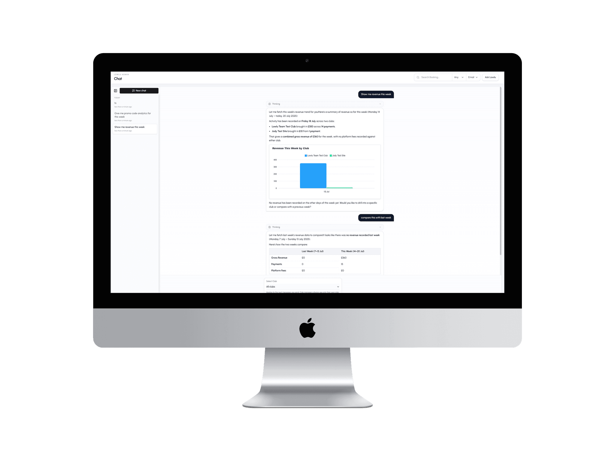 Aida assistant in chat